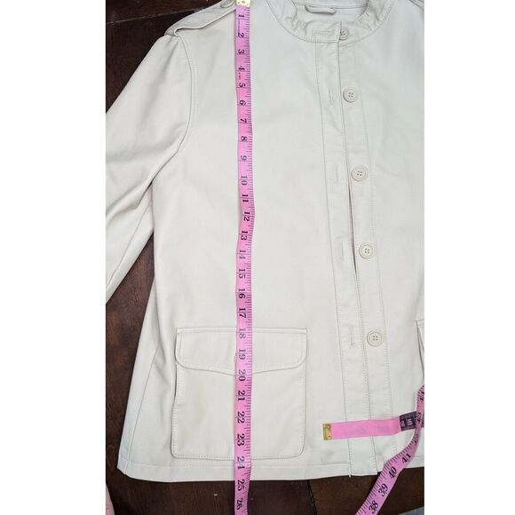 Max Studio Faux Vegan Leather Jacket NWT Womens Medium Cream Parchment color - Picture 9 of 10